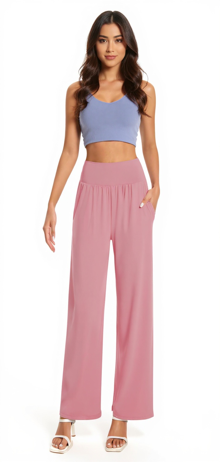 Wide-Leg Yoga Pants in Lemonadepink — The 5-Inch Shorts Club style look